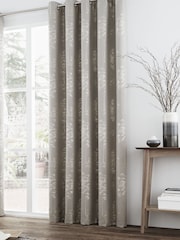 Curtina Stone Elmwood Luxury Jacquard Eyelet Curtains - Image 1 of 4