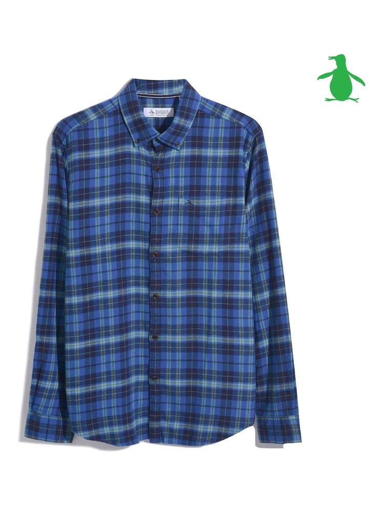 Original Penguin  Flannel Plaid Long Sleeve Shirt - Image 4 of 4
