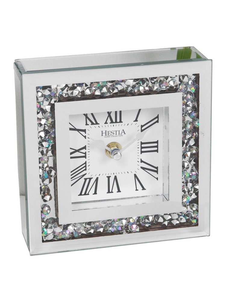 Widdop Silver Crystal Border Mantel Clock 15cm - Image 1 of 4 Widdop Silver Crystal Border Mantel Clock 15cm - Image 1 of 4