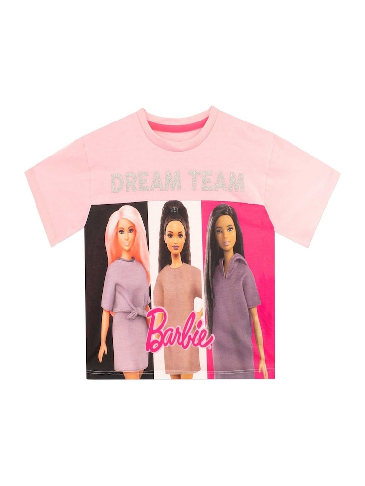 Character Pink Barbie Girls Short Pyjamas - Image 2 of 3 Character Pink Barbie Girls Short Pyjamas - Image 2 of 3
