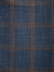 Bright Blue Skinny Fit Trimmed Check Suit Trousers - Image 8 of 9