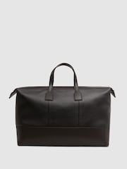 Reiss Chocolate Carter Leather Holdall - Image 1 of 5