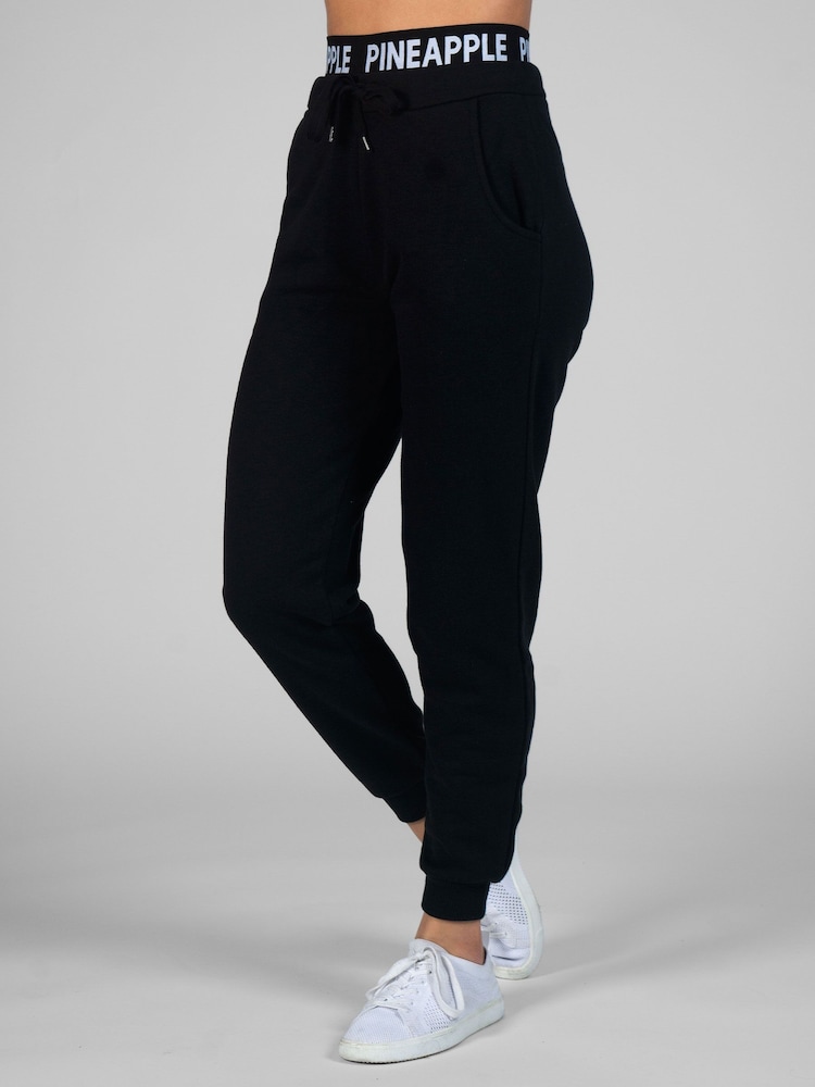 Pineapple Black Double Waistband Joggers - Image 1 of 4
