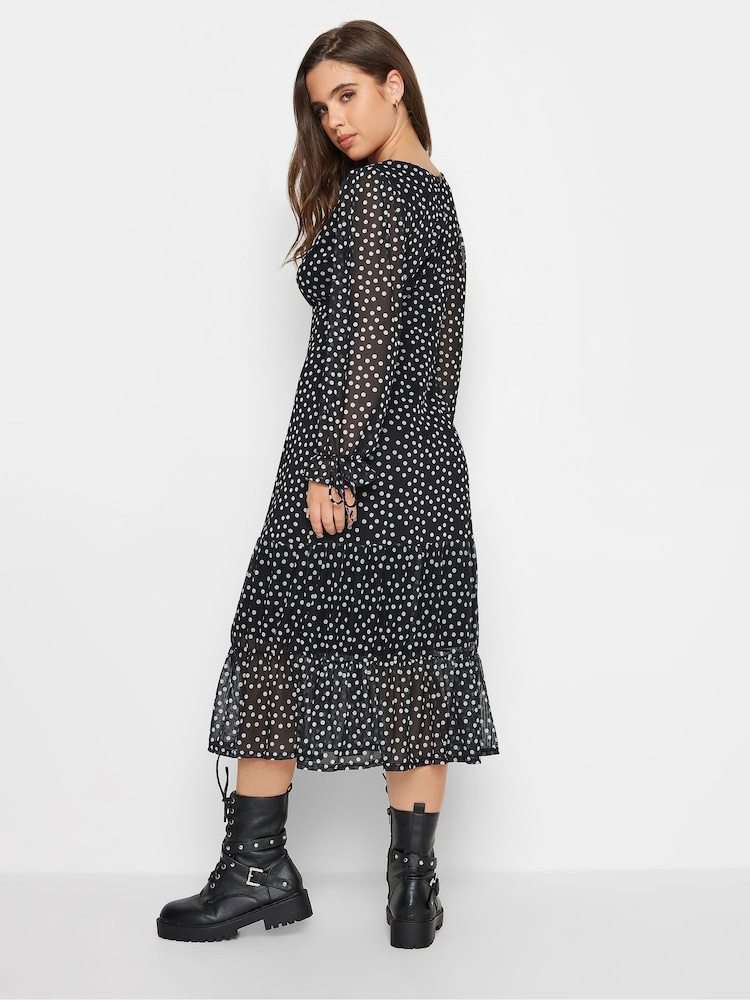PixieGirl Petite Black Spot Mesh Dress - Image 2 of 5