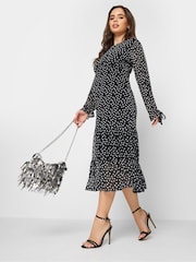 PixieGirl Petite Black Spot Mesh Dress - Image 4 of 5