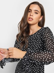 PixieGirl Petite Black Spot Mesh Dress - Image 5 of 5