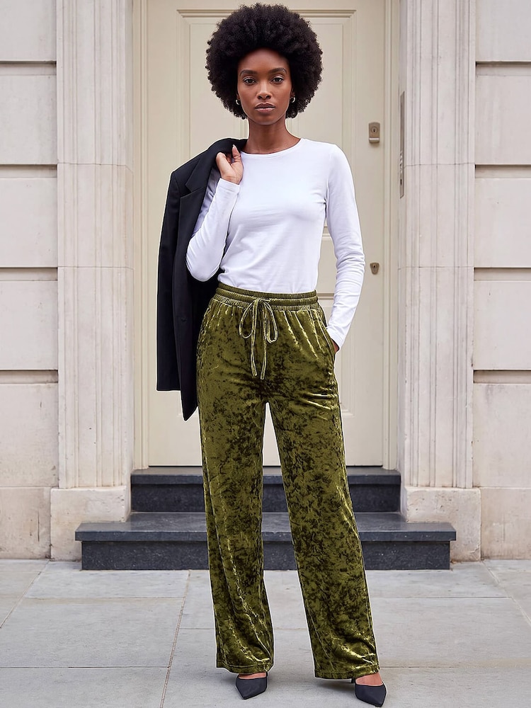 Жасыл - Roman Velvet Stretch Trousers - 4суретінің 2 суреті Жасыл - Roman Velvet Stretch Trousers - 4суретінің 2 суреті