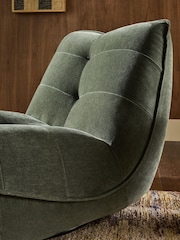 Relaxed Chenille Forest Green Lucca Swivel Accent Chair - Image 2 of 9