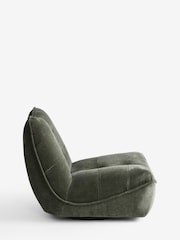 Relaxed Chenille Forest Green Lucca Swivel Accent Chair - Image 7 of 9