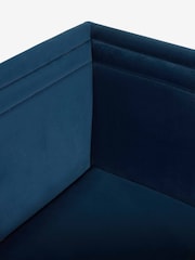 Soft Velvet Navy 6 Seater Evie Dining Table and Corner Bench Set - Image 7 of 8