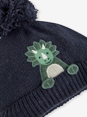 JoJo Maman Bébé Navy Blue Appliqué Bobble Hat - Image 2 of 2