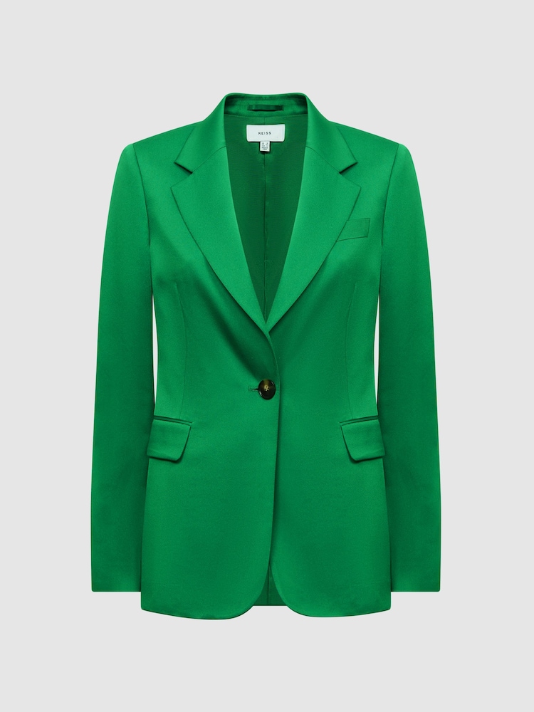 Reiss Green Sofie Tailored Single Breasted Blazer - Image 2 of 7