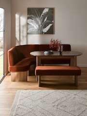 Soft Velvet Rust Nomad Left Hand Corner Dining Table and Corner Bench Set - Image 1 of 11