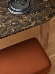 Soft Velvet Rust Nomad Left Hand Corner Dining Table and Corner Bench Set - Image 6 of 11