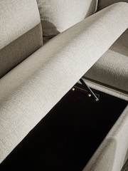 Light Natural Tweedy Plain Ashbourne Corner Storage Bench - Image 10 of 10