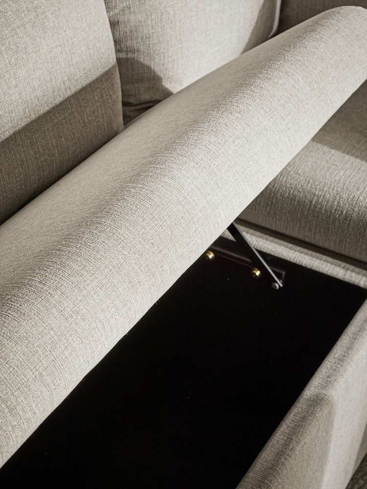 Light Natural Tweedy Plain Ashbourne Corner Storage Bench - Image 10 of 10