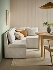 Light Natural Tweedy Plain Ashbourne Corner Storage Bench - Image 2 of 10