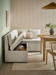Light Natural Tweedy Plain Ashbourne Corner Storage Bench - Image 3 of 10