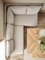 Light Natural Tweedy Plain Ashbourne Corner Storage Bench - Image 4 of 10
