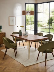 Dark Natural Lloyd 4 to 6 Seater Mango Wood Dining Table - Image 2 of 9