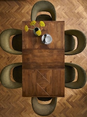 Dark Natural Lloyd 4 to 6 Seater Mango Wood Dining Table - Image 3 of 9