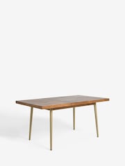 Dark Natural Lloyd 4 to 6 Seater Mango Wood Dining Table - Image 7 of 9