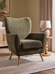 Cotswold Chenille Dark Green Wilson Highback Large Armchair - Image 1 of 6