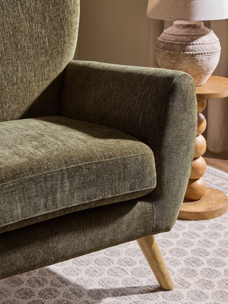Cotswold Chenille Dark Green Wilson Highback Large Armchair - Image 2 of 6 Cotswold Chenille Dark Green Wilson Highback Large Armchair - Image 2 of 6