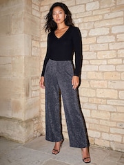 Roman Grey Petite Shimmer Trousers - Image 2 of 4