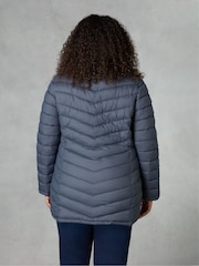 Live Unlimited Grey Curve Chevron Packable Puffer Jacket - Image 4 of 6