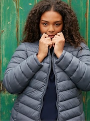 Live Unlimited Grey Curve Chevron Packable Puffer Jacket - Image 5 of 6