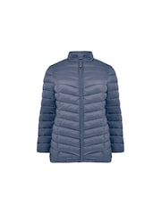 Live Unlimited Grey Curve Chevron Packable Puffer Jacket - Image 6 of 6