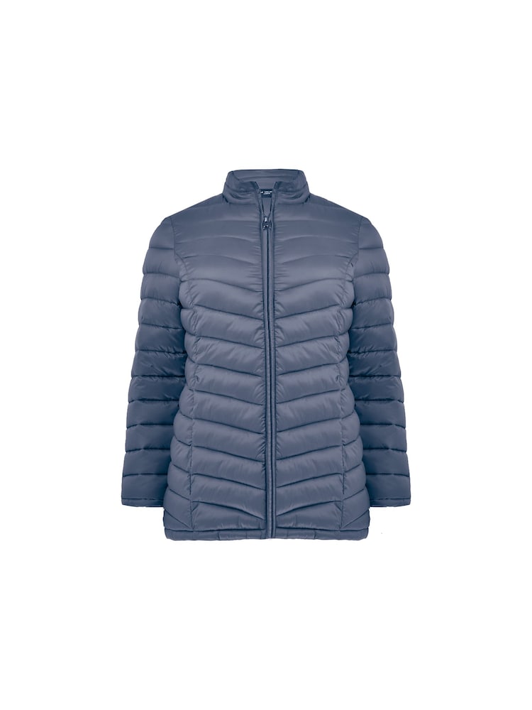 Live Unlimited Grey Curve Chevron Packable Puffer Jacket - Image 6 of 6