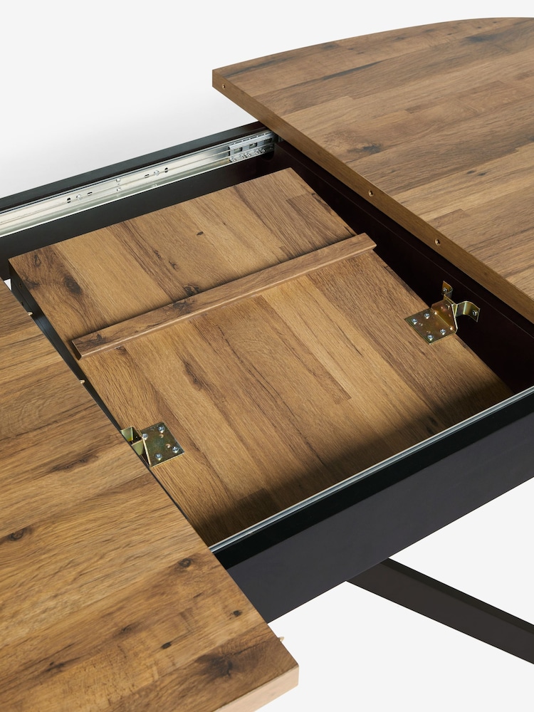 Dark Bronx Oak Effect Oval 6 to 8 Seater Extending Dining Table - Image 10 of 10 Dark Bronx Oak Effect Oval 6 to 8 Seater Extending Dining Table - Image 10 of 10