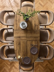 Dark Bronx Oak Effect Oval 6 to 8 Seater Extending Dining Table - Image 3 of 8