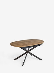 Dark Bronx Oak Effect Oval 6 to 8 Seater Extending Dining Table - Image 4 of 8