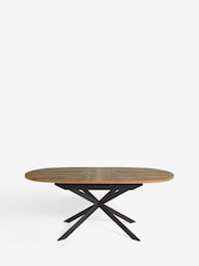 Dark Bronx Oak Effect Oval 6 to 8 Seater Extending Dining Table - Image 6 of 8
