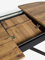 Dark Bronx Oak Effect Oval 6 to 8 Seater Extending Dining Table - Image 7 of 8