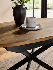 Dark Bronx Oak Effect Oval 6 to 8 Seater Extending Dining Table - Image 8 of 8