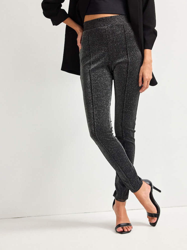 Metallic Glitter Jersey Leggings - Image 1 of 6
