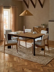 Dark Natural Bronx 6 to 8 Extending Chunky Dining Table - Image 1 of 10