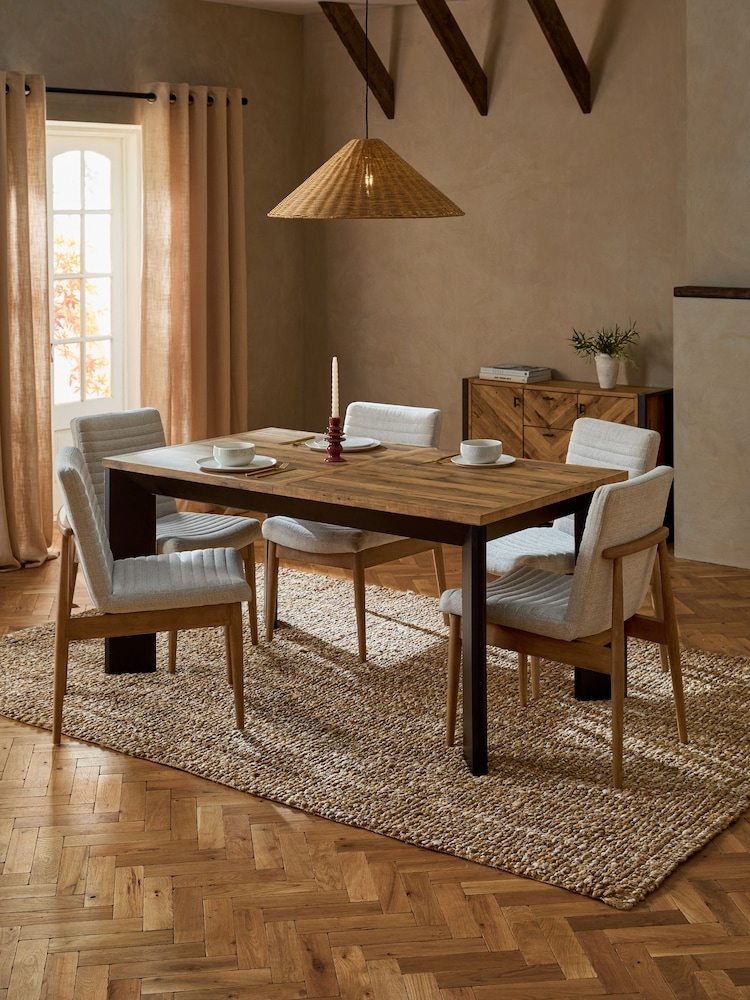 Dark Natural Bronx 6 to 8 Extending Chunky Dining Table - Image 1 of 10
