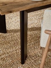 Dark Natural Bronx 6 to 8 Extending Chunky Dining Table - Image 3 of 10