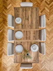 Dark Natural Bronx 6 to 8 Extending Chunky Dining Table - Image 6 of 10