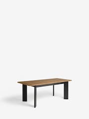 Dark Natural Bronx 6 to 8 Extending Chunky Dining Table - Image 8 of 10