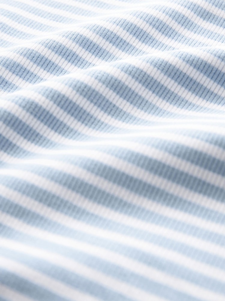 Navy Blue/Blue & White Stripe High Neck Ribbed Racer Vest Tops 2 Pack - Image 11 of 11 Navy Blue/Blue & White Stripe High Neck Ribbed Racer Vest Tops 2 Pack - Image 11 of 11