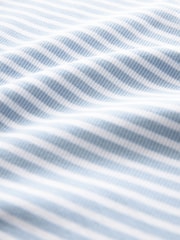 Navy Blue/Blue & White Stripe High Neck Ribbed Racer Vest Tops 2 Pack - Image 8 of 11