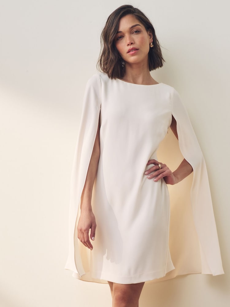 Lauren Ralph Lauren Petra Cape Georgette Cocktail Mini Dress - Image 1 of 5