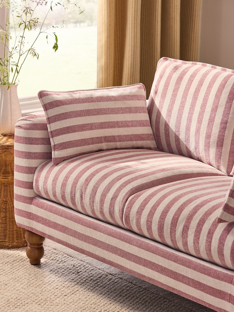 Bold Chenille Stripe Dark Pink Emory 2 Seater Sofa In A Box - Image 2 of 7 Bold Chenille Stripe Dark Pink Emory 2 Seater Sofa In A Box - Image 2 of 7