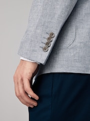 Chambray bleu - Ajustement régulier - Blazer Blend en lin texturé - Image 4 de 10